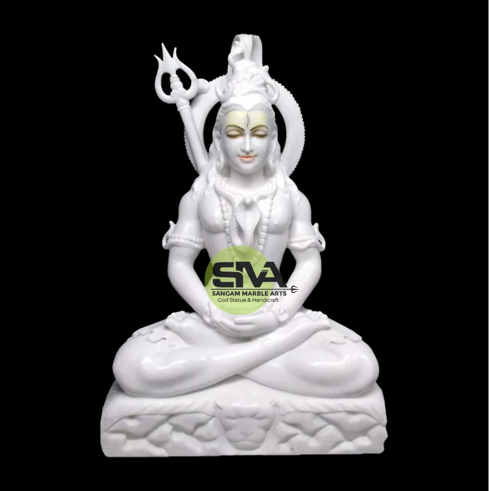 Lord Shiva Statue White Marble