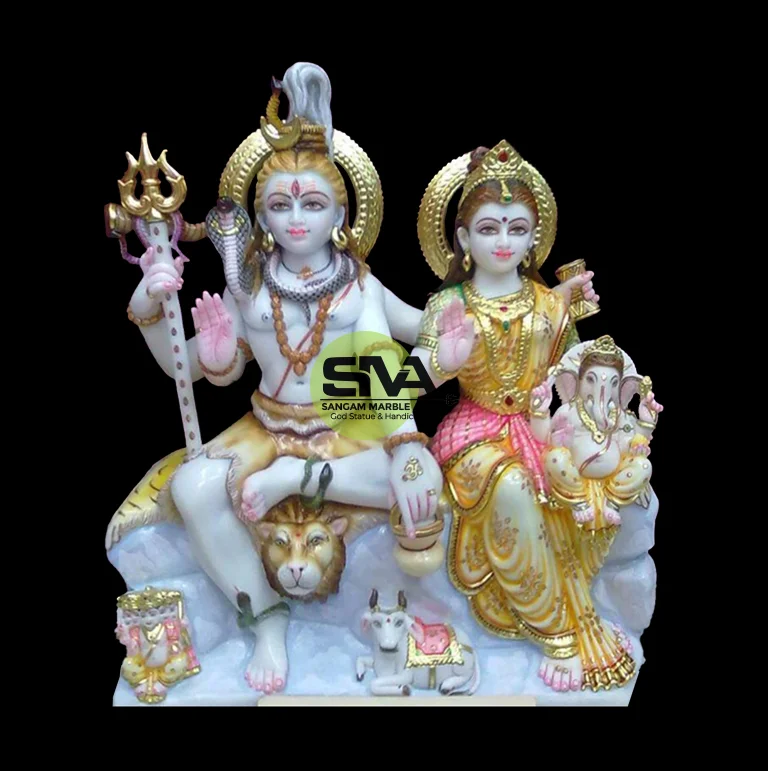 Makrana Marble Shiv Parwati Statue