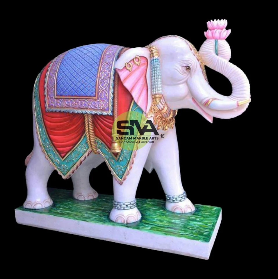 Marble Elephant Statue