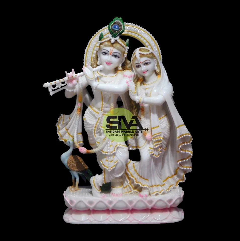 Marble Jugal Jodi Radha Krishna Statue