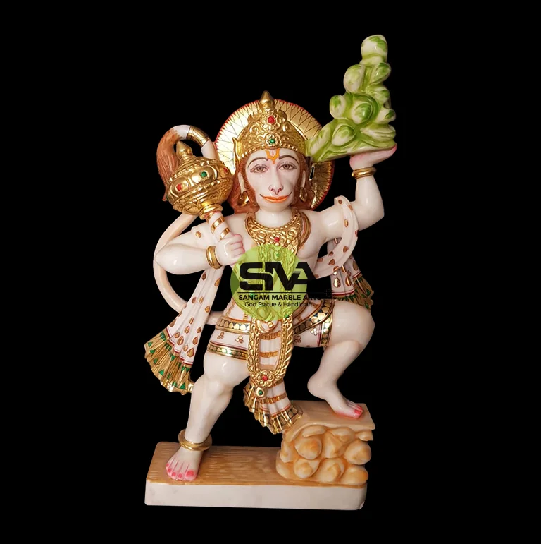 Multicolor Marble Hanuman Statue
