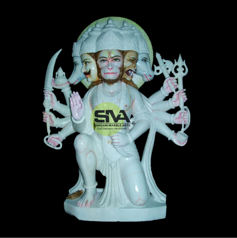 Panchmuki Marble Hanuman Murti