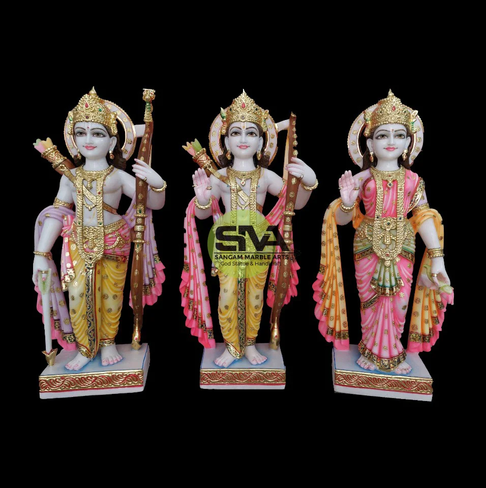 Vietnam white Marble Ram Darbar Moorti