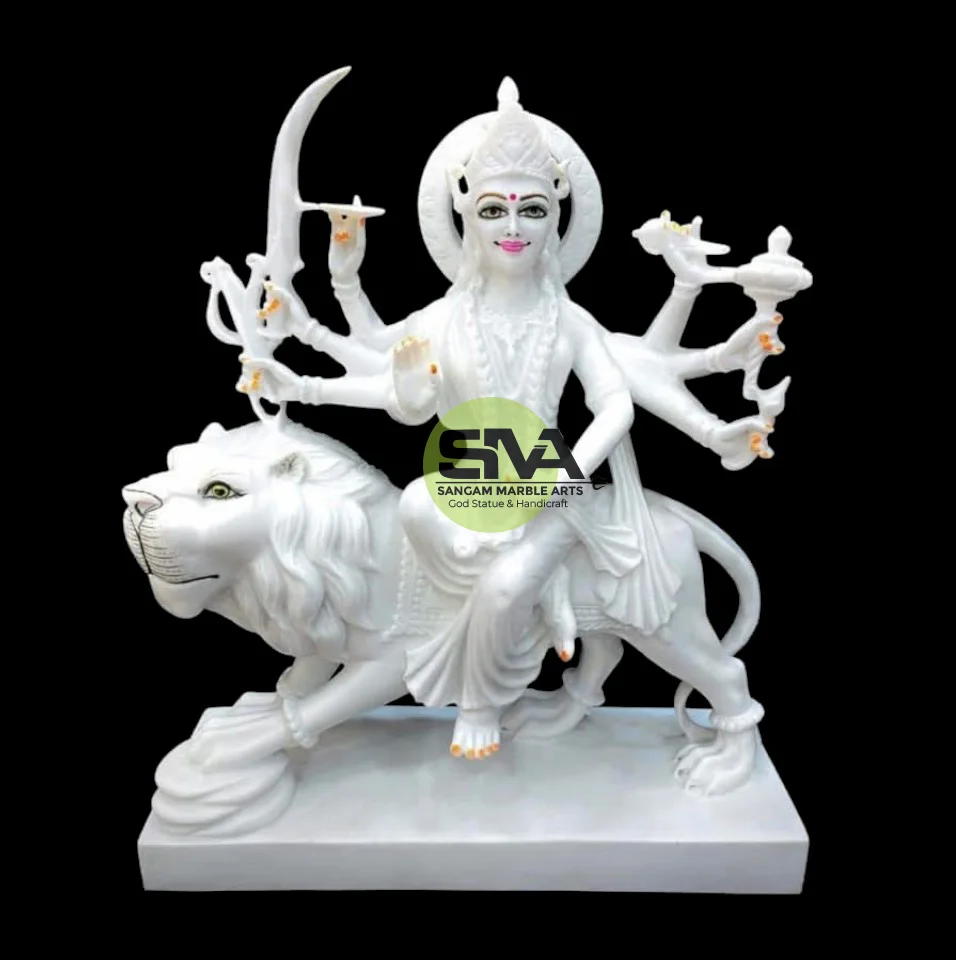 White Marble Durga Maa Statue