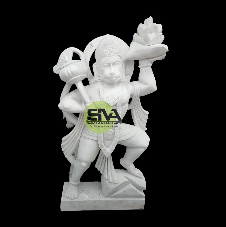 White Marble Hanuman Ji Moorti