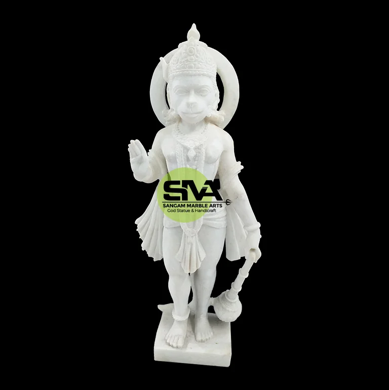 White Marble Hanuman Ji Murti