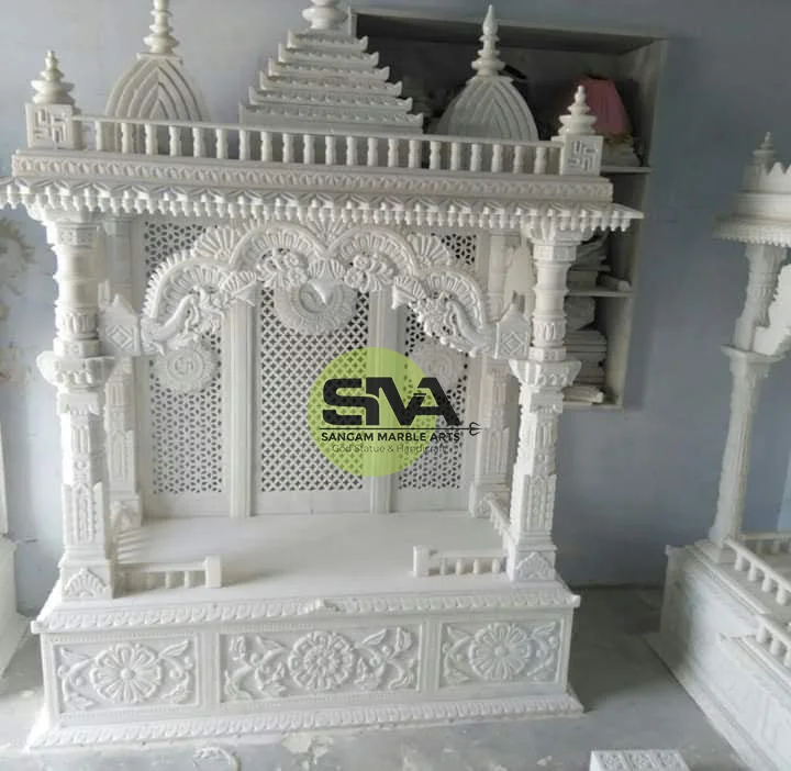 White Marble Hindu Temple Designs for Home