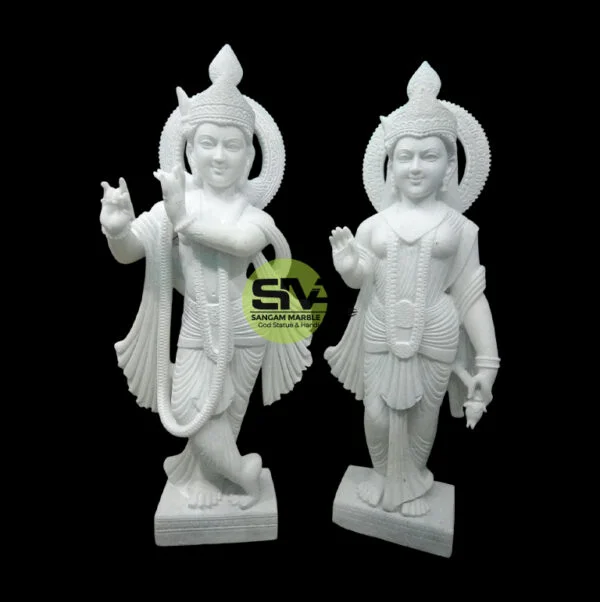 White Marble Radha Krishna Murti