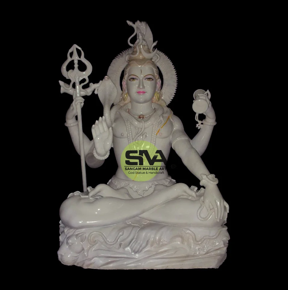 White Marble Shiv ji Statue