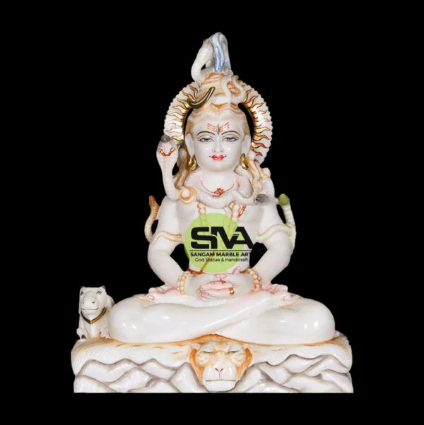 White Painted God shiv marble statue