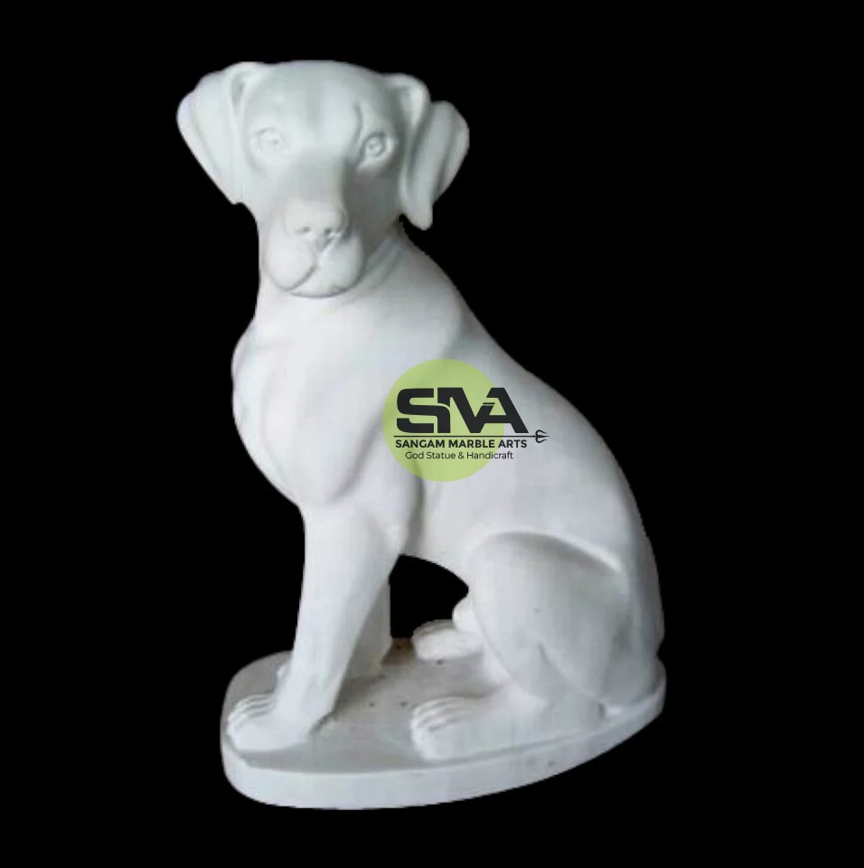 Marble Dog Sculpture