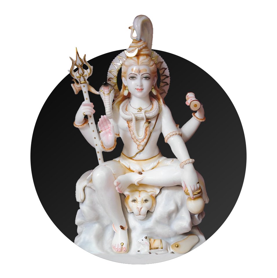 Shiv Parvati Marble Murti